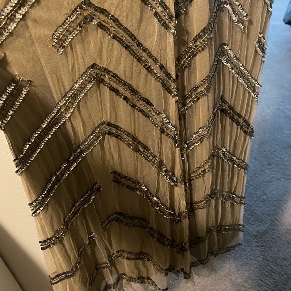 Nude beaded party gown - Picture 11 of 12